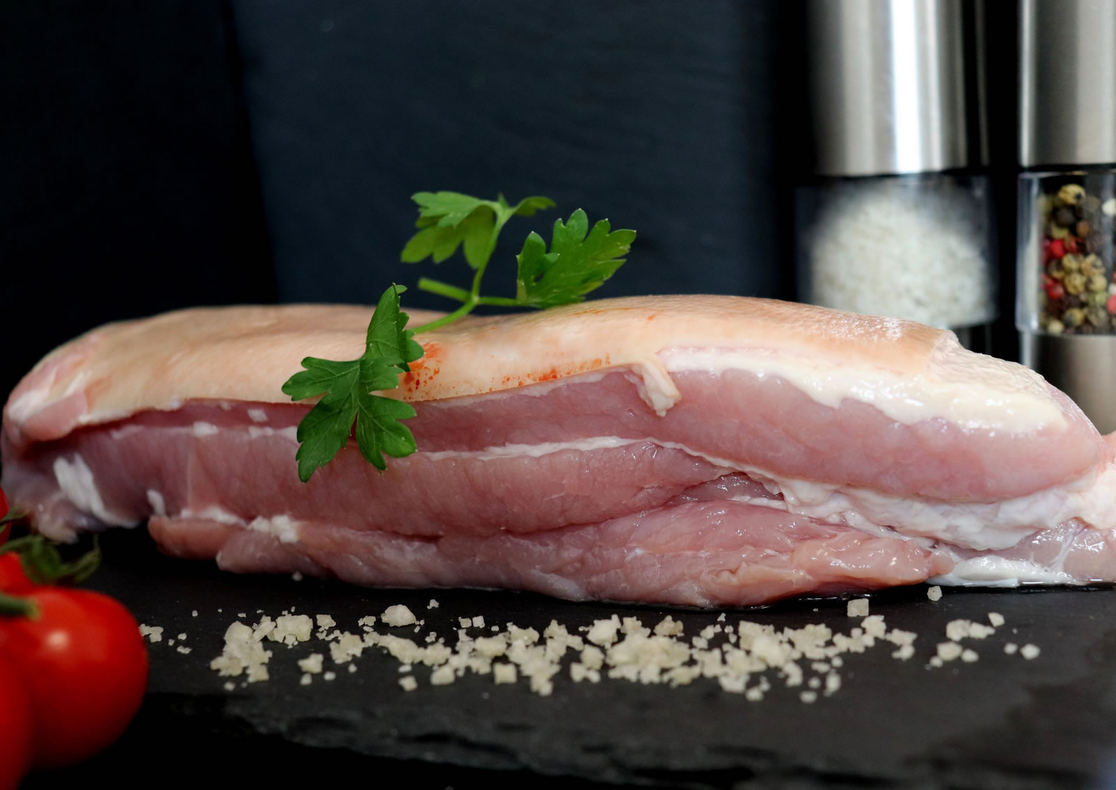 Boucherie-charcuterie : Poitrine de porc 1/2 sel s/os s/vide