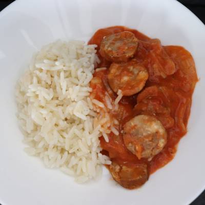 Rougail de saucisse et riz