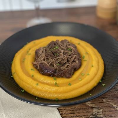 Effiloché de bœuf et sa purée butternut