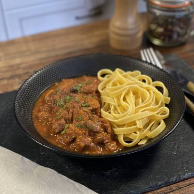 Veau Marengo et ses tagliatelles