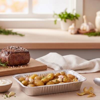 Pommes de terre grenailles et ail confit